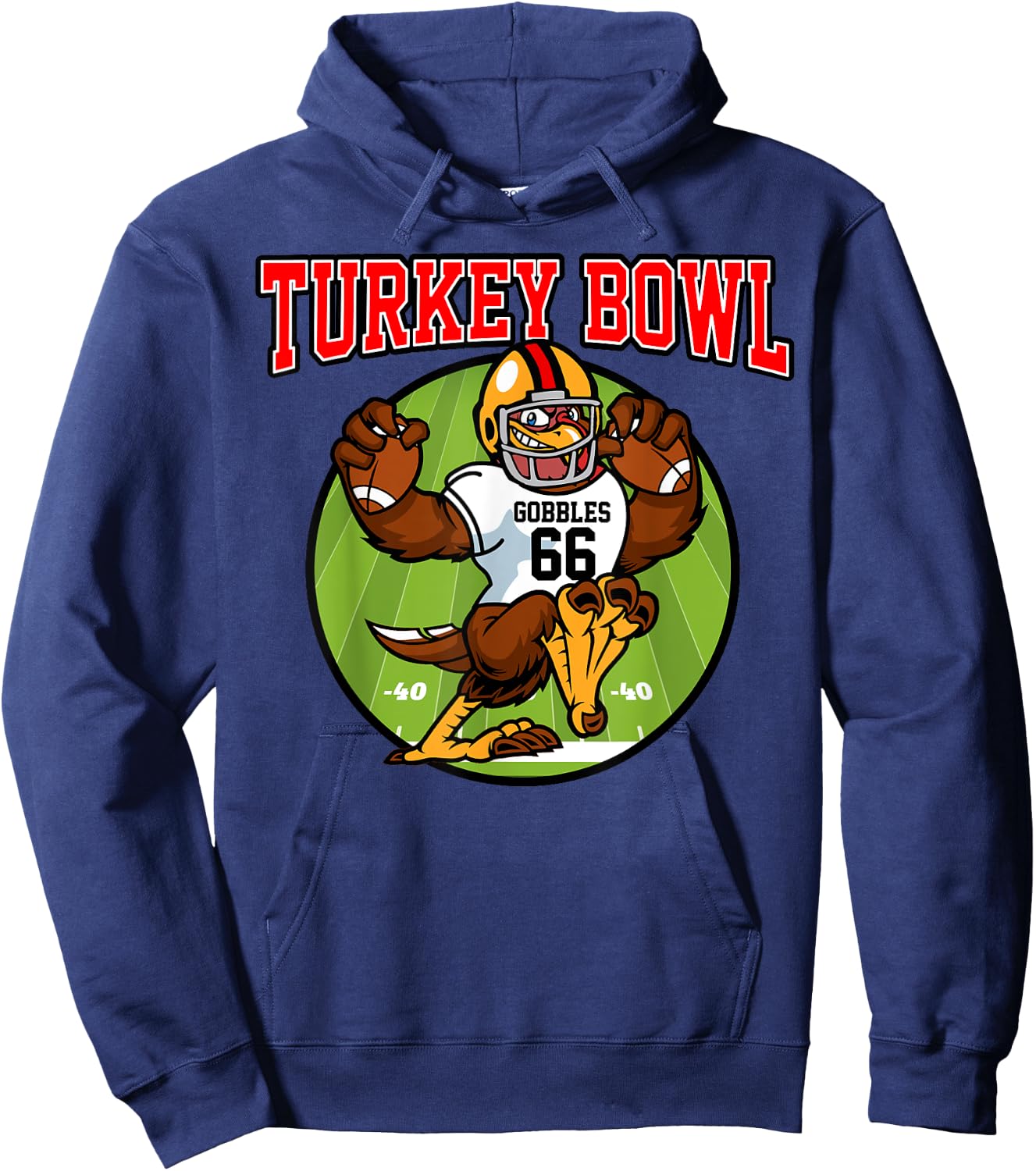 Turkey Bowl Thanksgiving | Funny Football Game Gift Hoodie - Hoodie | Navy