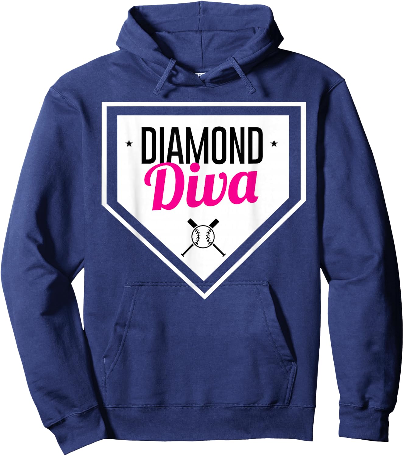 Diamond Diva Softball Sports Baseball Team MVP Hoodie - Hoodie | Navy