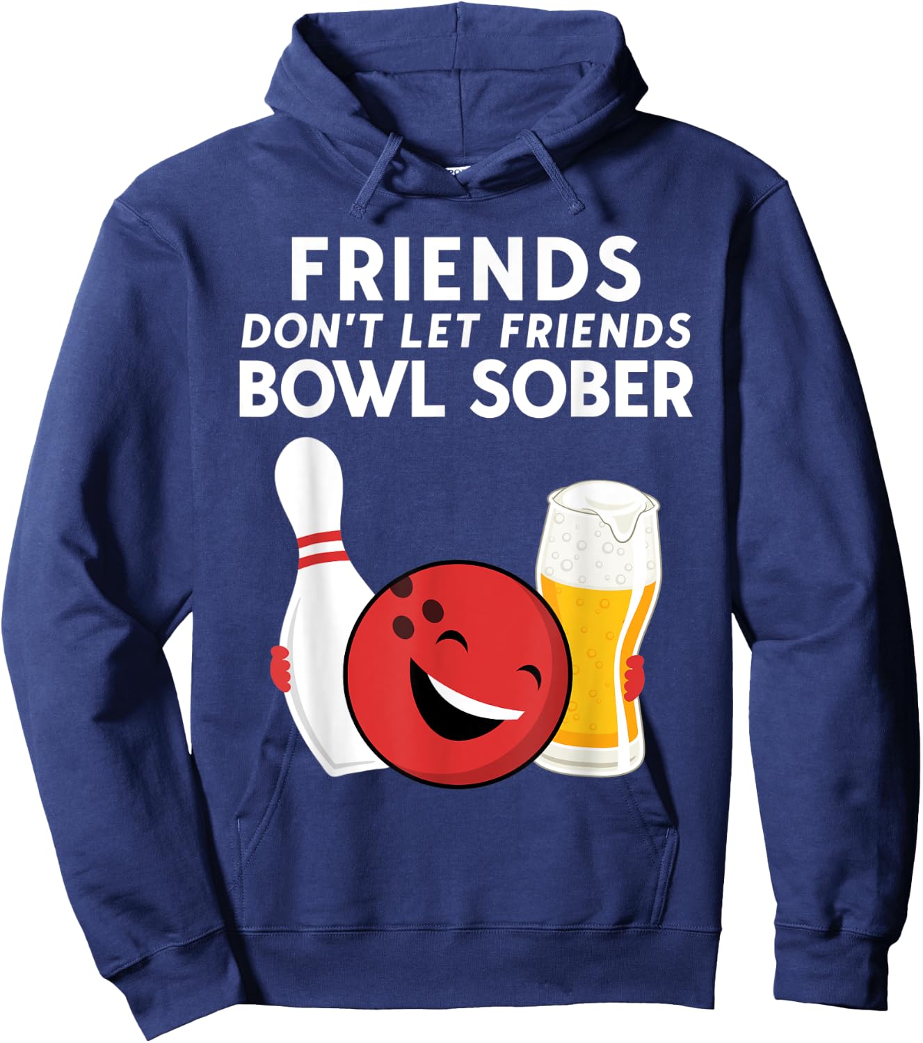 Funny Beer And Bowling For Guys Dad Or Men Hoodie - Hoodie | Navy
