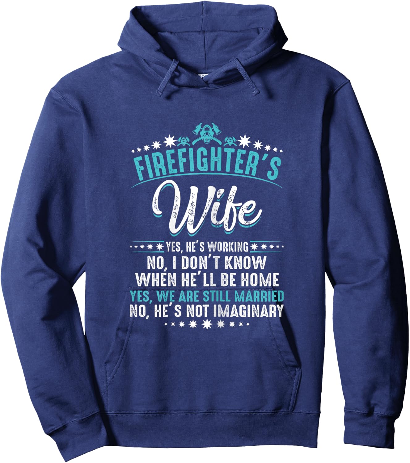 Firefighter's Wife Funny Xmas T Shirt Gift your Wife Hoodie - Hoodie | Navy