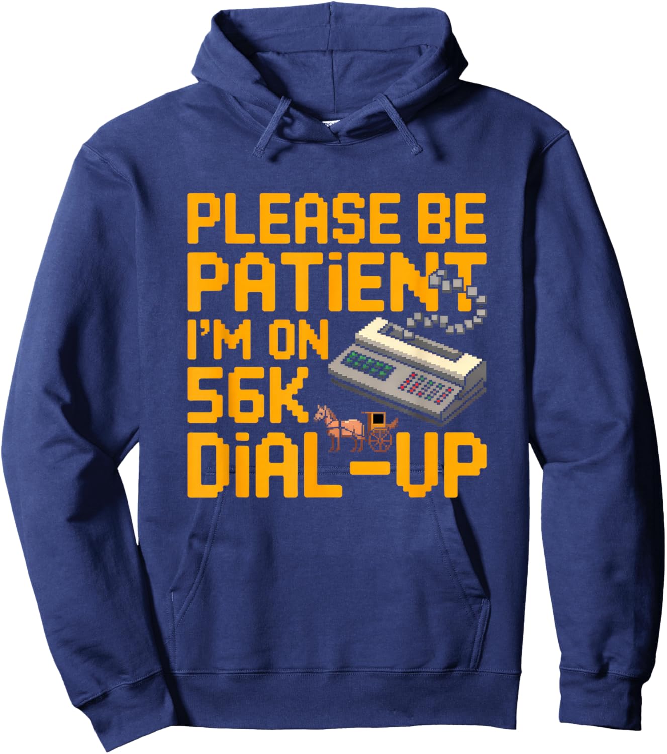 Funny 90s Dial-Up Slow Internet Patience Retro Vintage Humor Hoodie - Hoodie | Navy