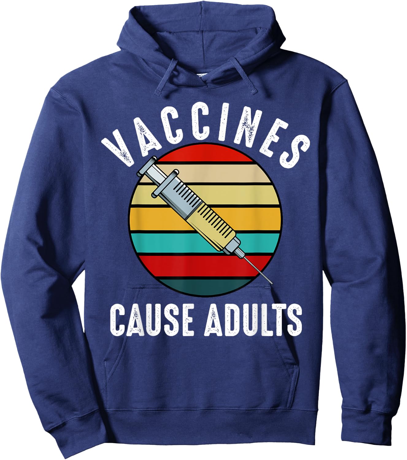 Vaccines Cause Adults Retro Vintage Funny Doctor Nurse PA Hoodie - Hoodie | Navy