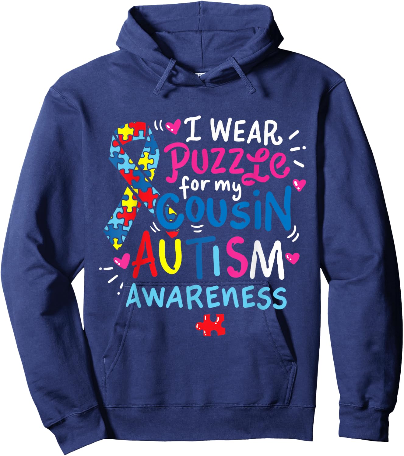 Autism Awareness T Shirt Cousin Gift Hoodie - Hoodie | Navy