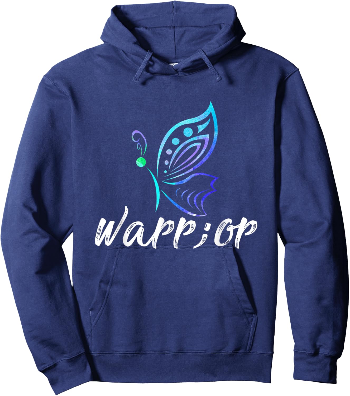 Semicolon Butterfly Shirt - Suicide Prevention Awareness Hoodie - Hoodie | Navy