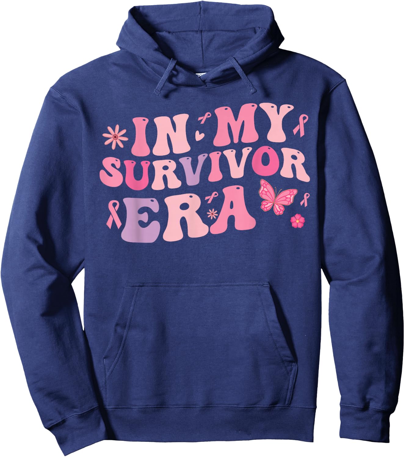 in my survivor era - Cancer Women Breast Cancer Pink Ribbon Hoodie - Hoodie | Navy