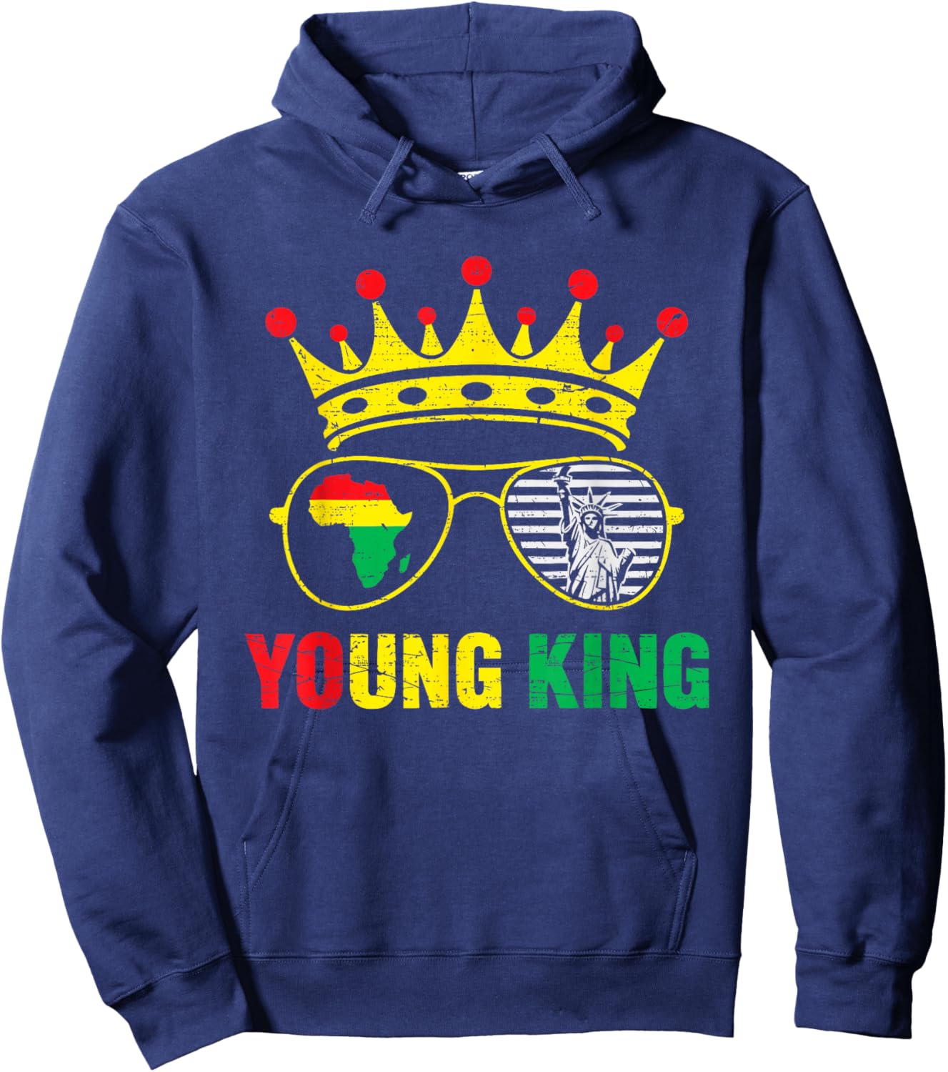 Young Juneteenth 1865 King Freedom African June 19th Teens Hoodie - Hoodie | Navy