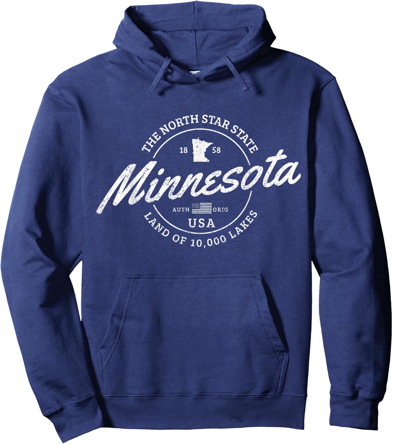 Minnesota North Star State Souvenir 10000 Lakes Gift Hoodie - Hoodie | Navy