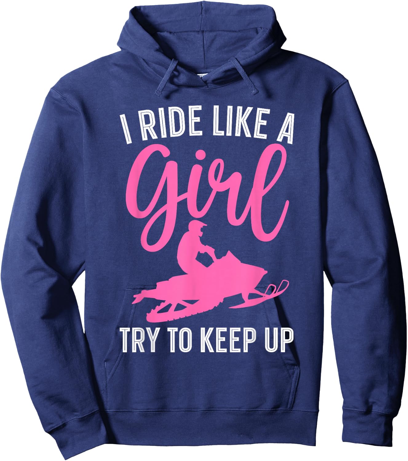 Funny Snowmobile Art Girls Snowmobiling Snowmobile Hoodie - Hoodie | Navy