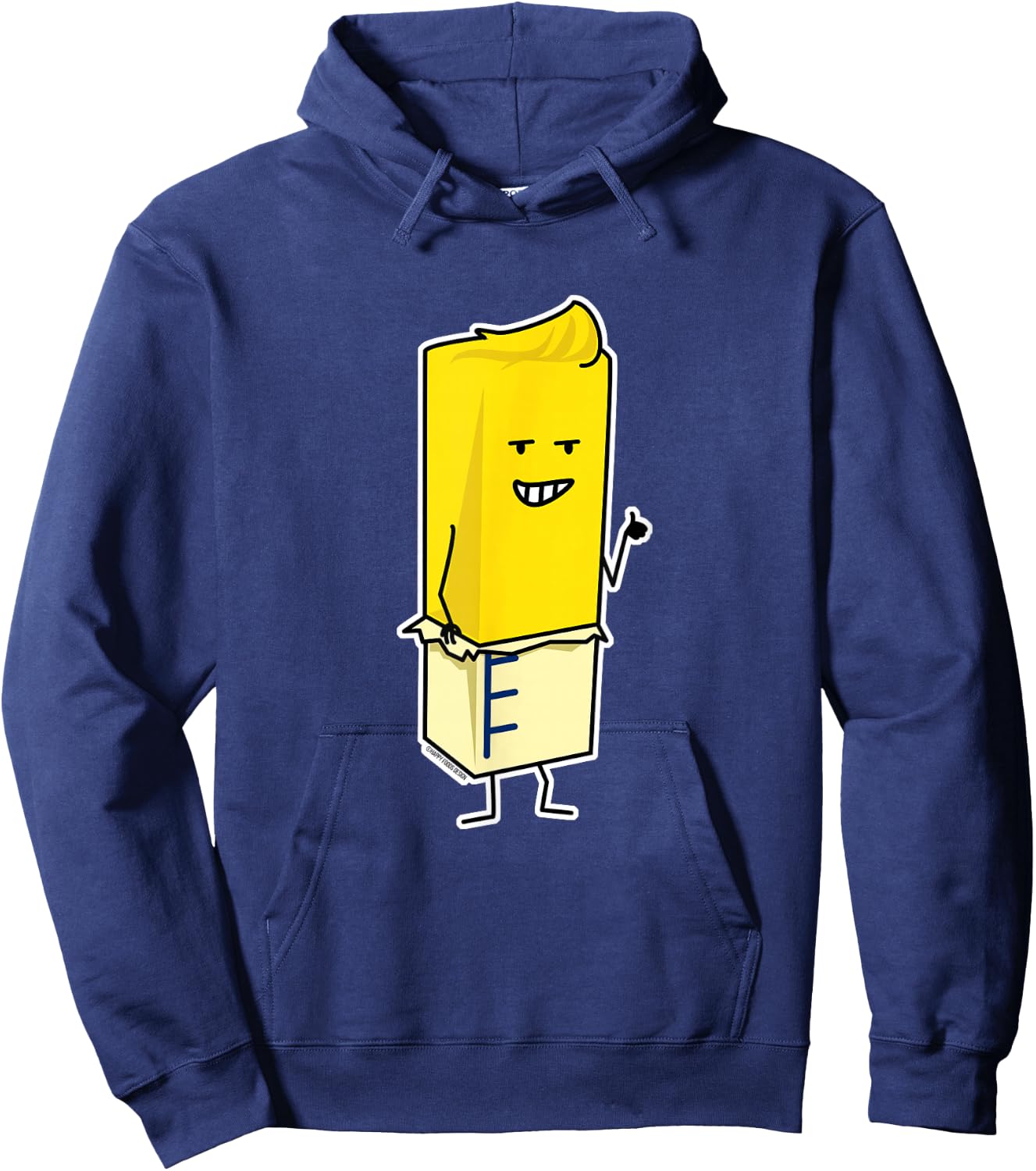 Buttered Buttery Stick of Butter Happy Thumbs Up Hoodie - Hoodie | Navy