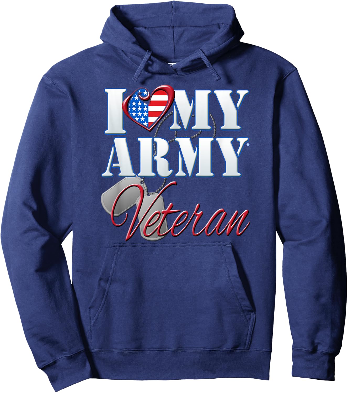 I Love My Army Veteran Shirt Patriotic Men Women Hoodie - Hoodie | Navy