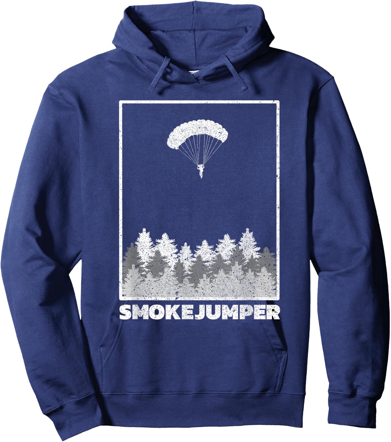 Wildland Fireman Smoke Bridge Retro Hoodie - Hoodie | Navy