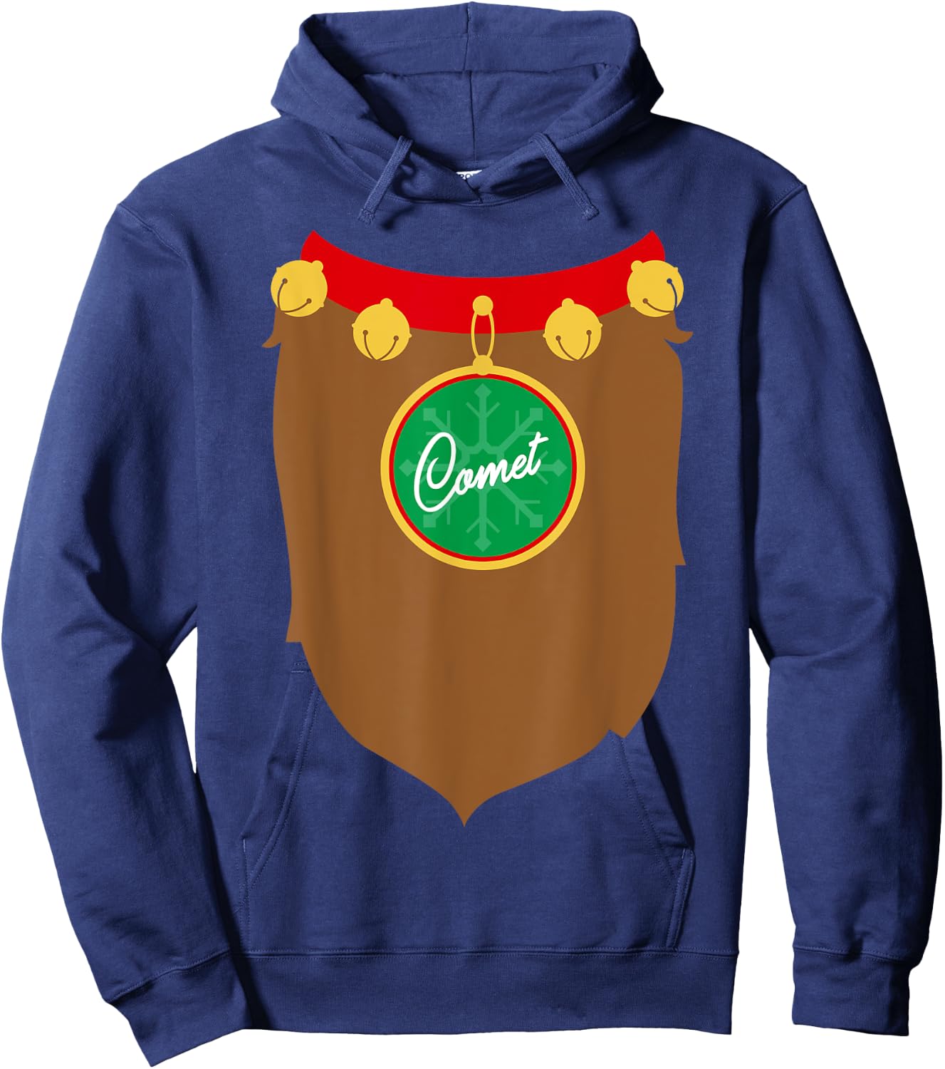 Reindeer Costume Christmas Comet Santa Holiday Gift Hoodie - Hoodie | Navy