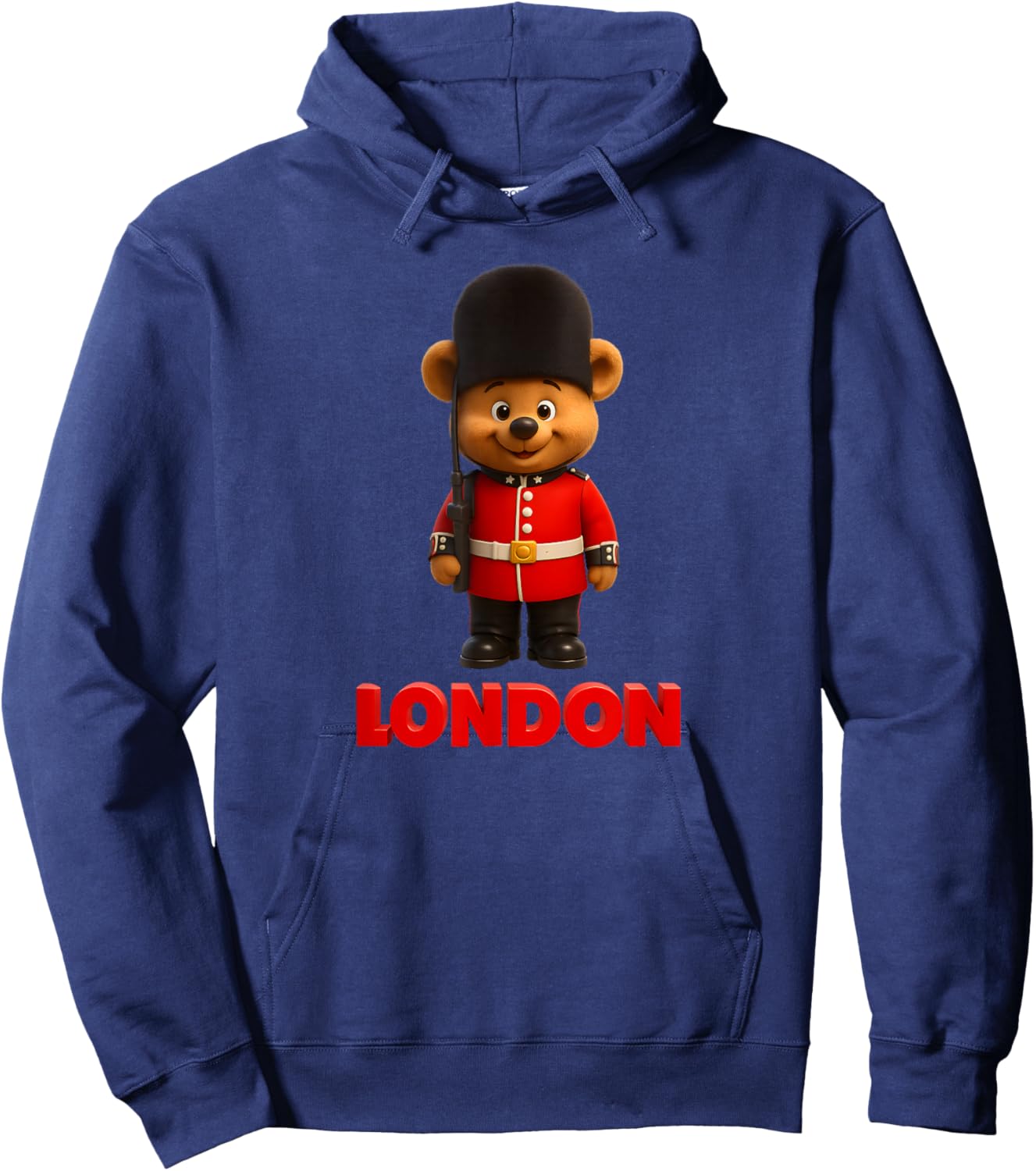 Cool Teddy Bear London King Guard Toy Style Cartoon Graphic Hoodie - Hoodie | Navy