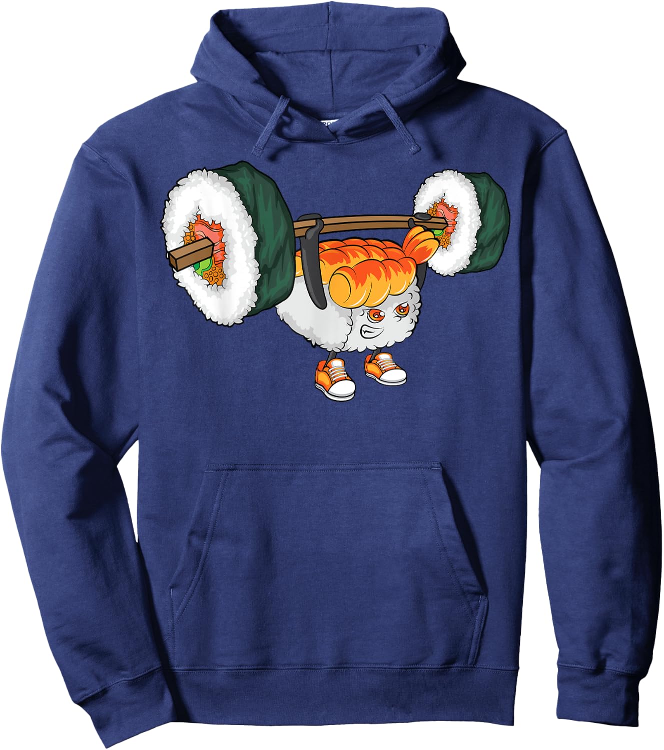 Funny Sushi Weight Lifting Shirt Japanese Food Gym Cute Gift Hoodie - Hoodie | Navy