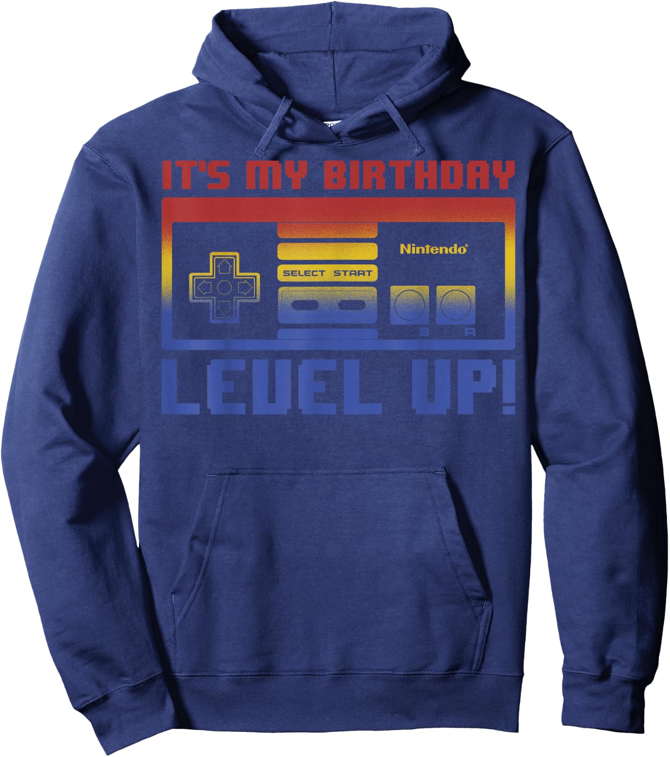 Nintendo It's My Birthday Level Up! SNES Controller Hoodie - Hoodie | Navy
