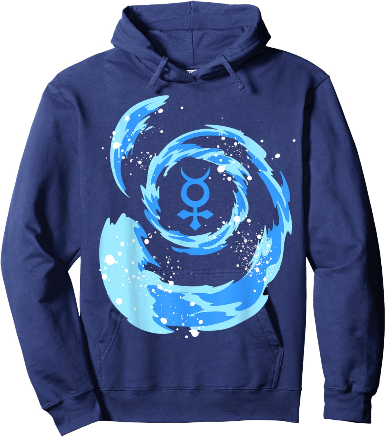 Sailor Anime Water Tsunami Mercury Star Symbol H2O Kawaii Hoodie - Hoodie | Navy