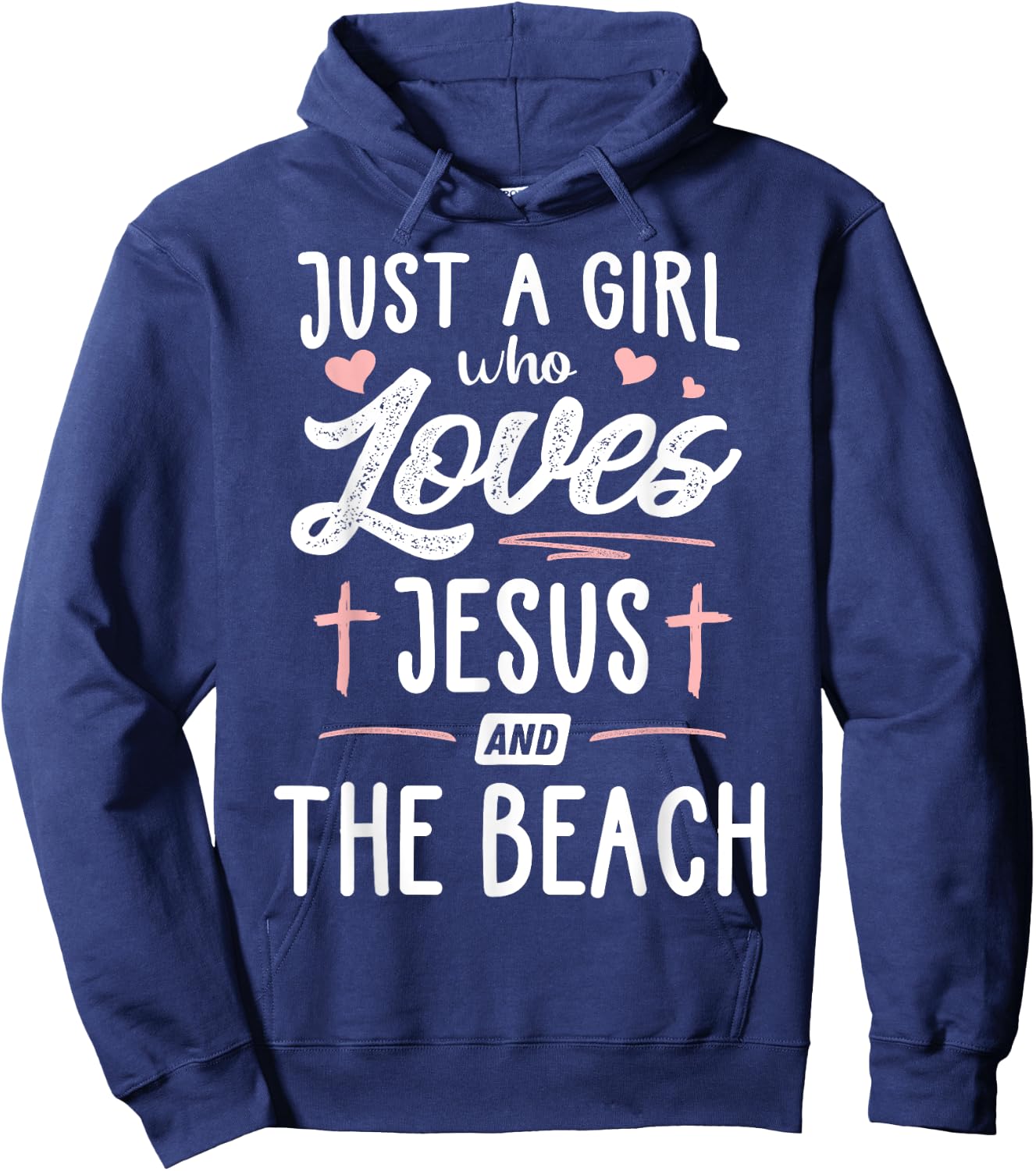 Just A Girl Who Loves Jesus And The Beach Gift Women Hoodie - Hoodie | Navy