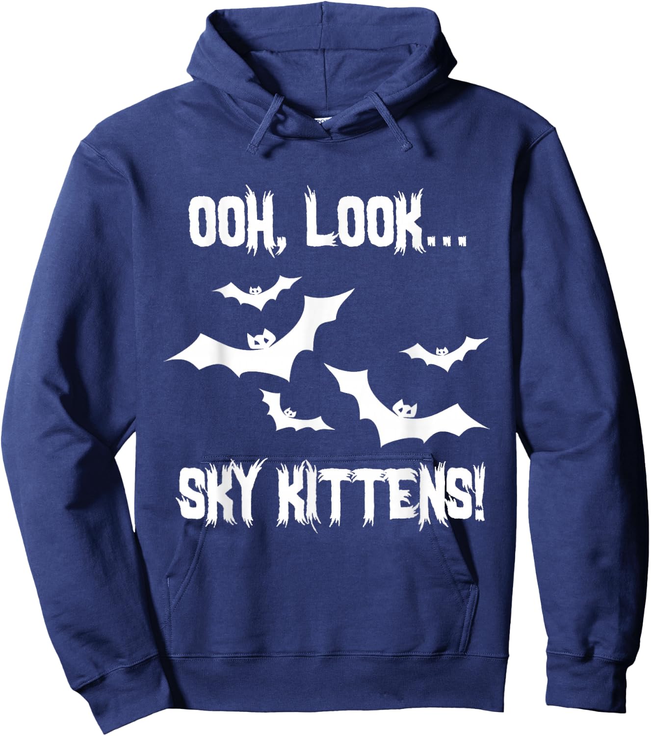 Bat Lover Sky Kittens Bats Lover Cute Funny Hoodie - Hoodie | Navy
