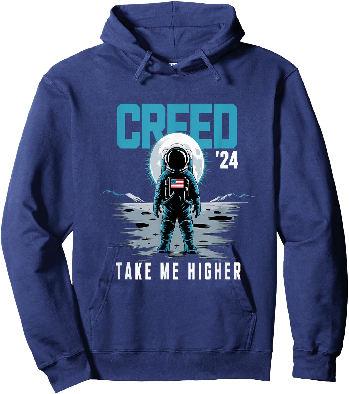 Cool Creed '24 Take Me Higher American Astronaut Men Women Hoodie - Hoodie | Navy
