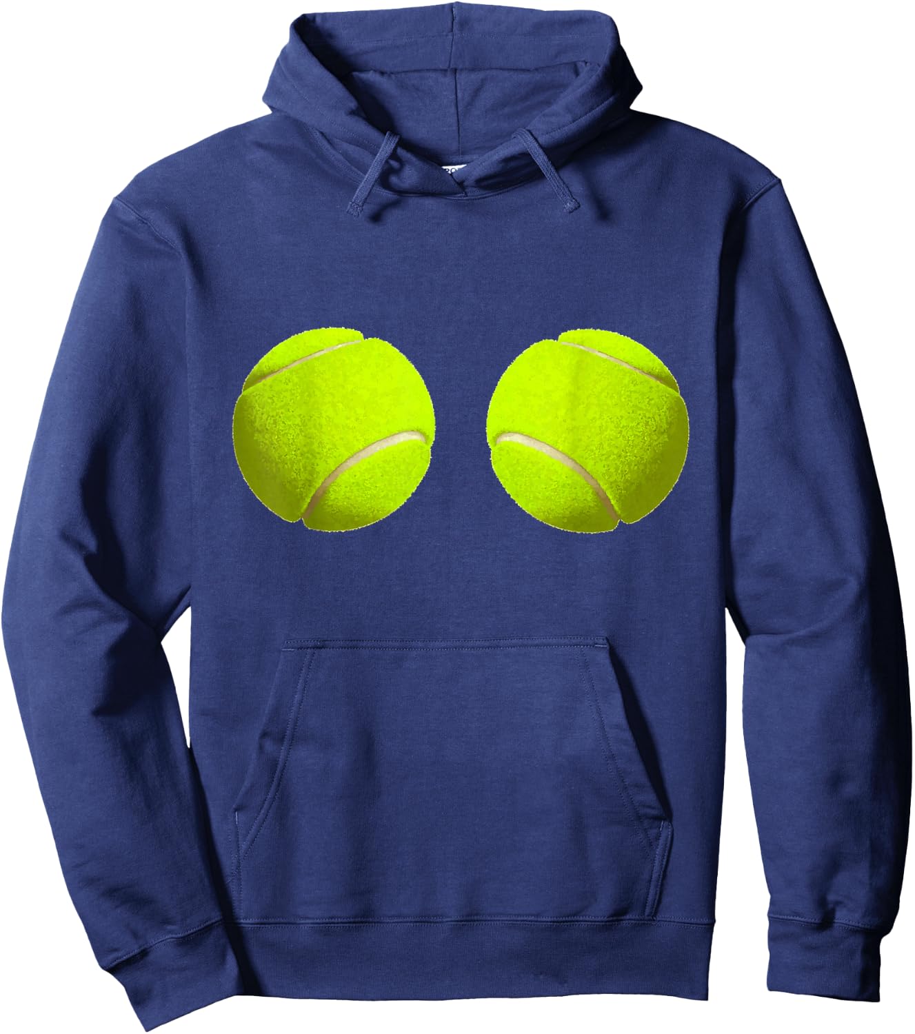 Tennis Ball Boobs Funny Sport Lovers Hilarious Hoodie - Hoodie | Navy