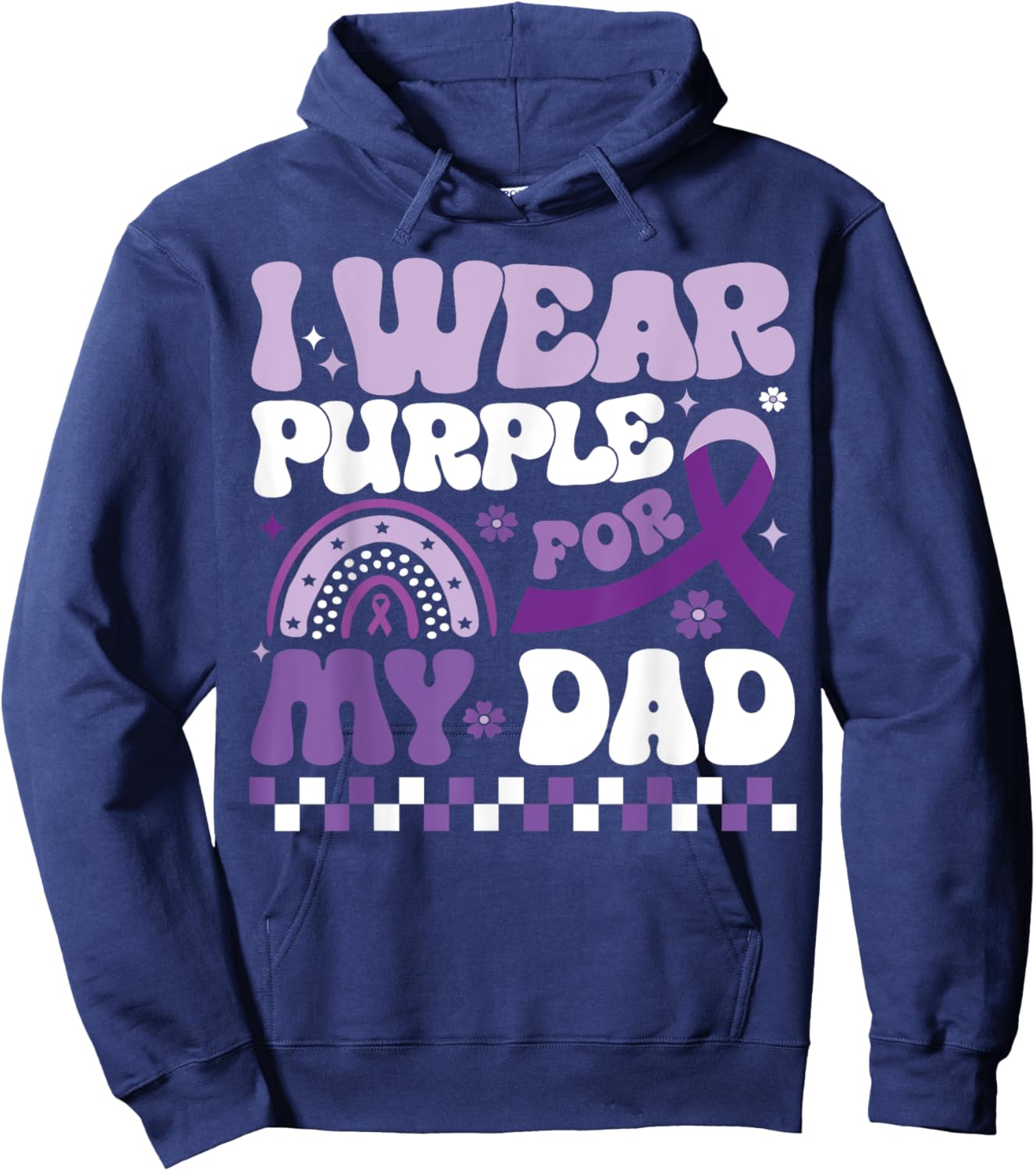 I Wear Purple for My Dad Dementia Alzheimer's Awareness Dad Hoodie - Hoodie | Navy