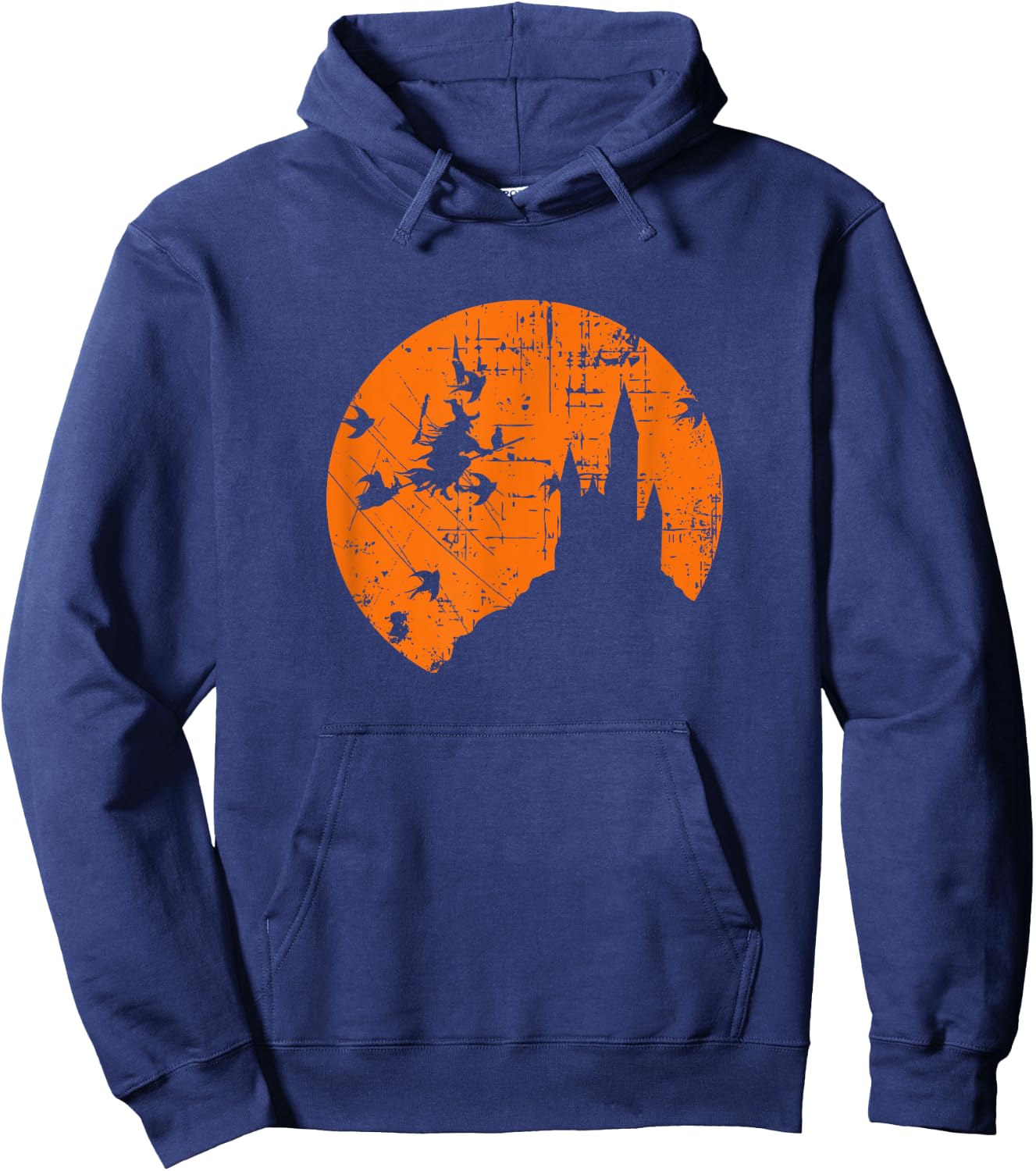 Witch Moon Orange silhouette Hoodie - Hoodie | Navy