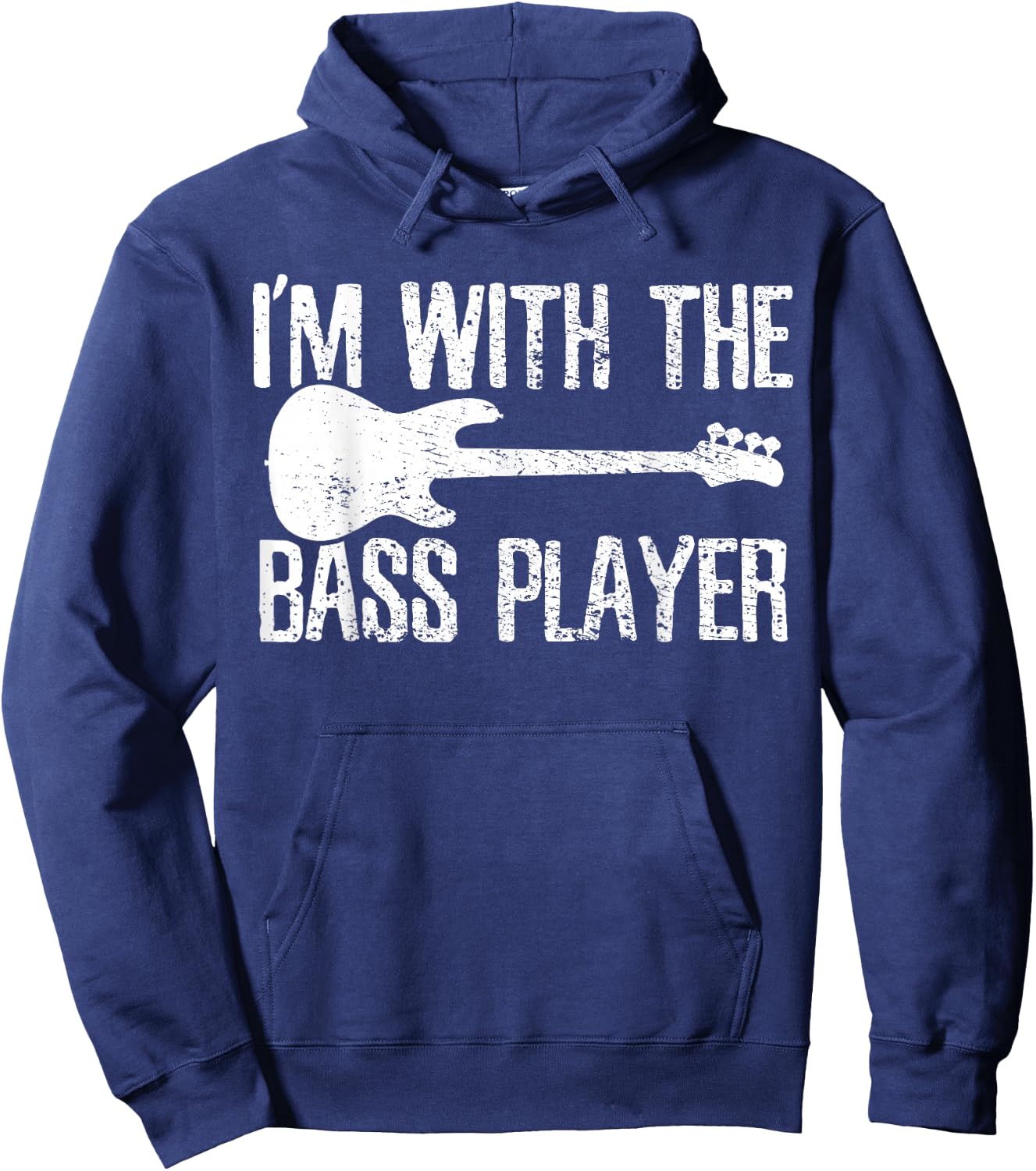 Bass Player Guitar Couple Girlfriend Vintage Hoodie - Hoodie | Navy