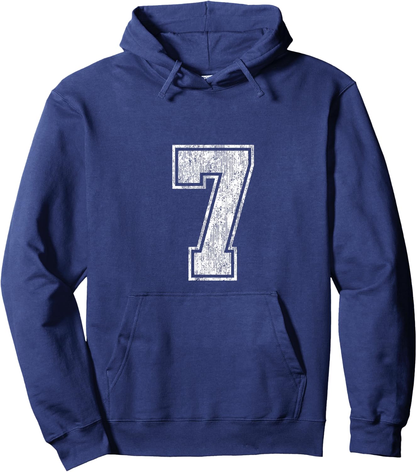 Number 7 Vintage Seven Sports Design Hoodie - Hoodie | Navy