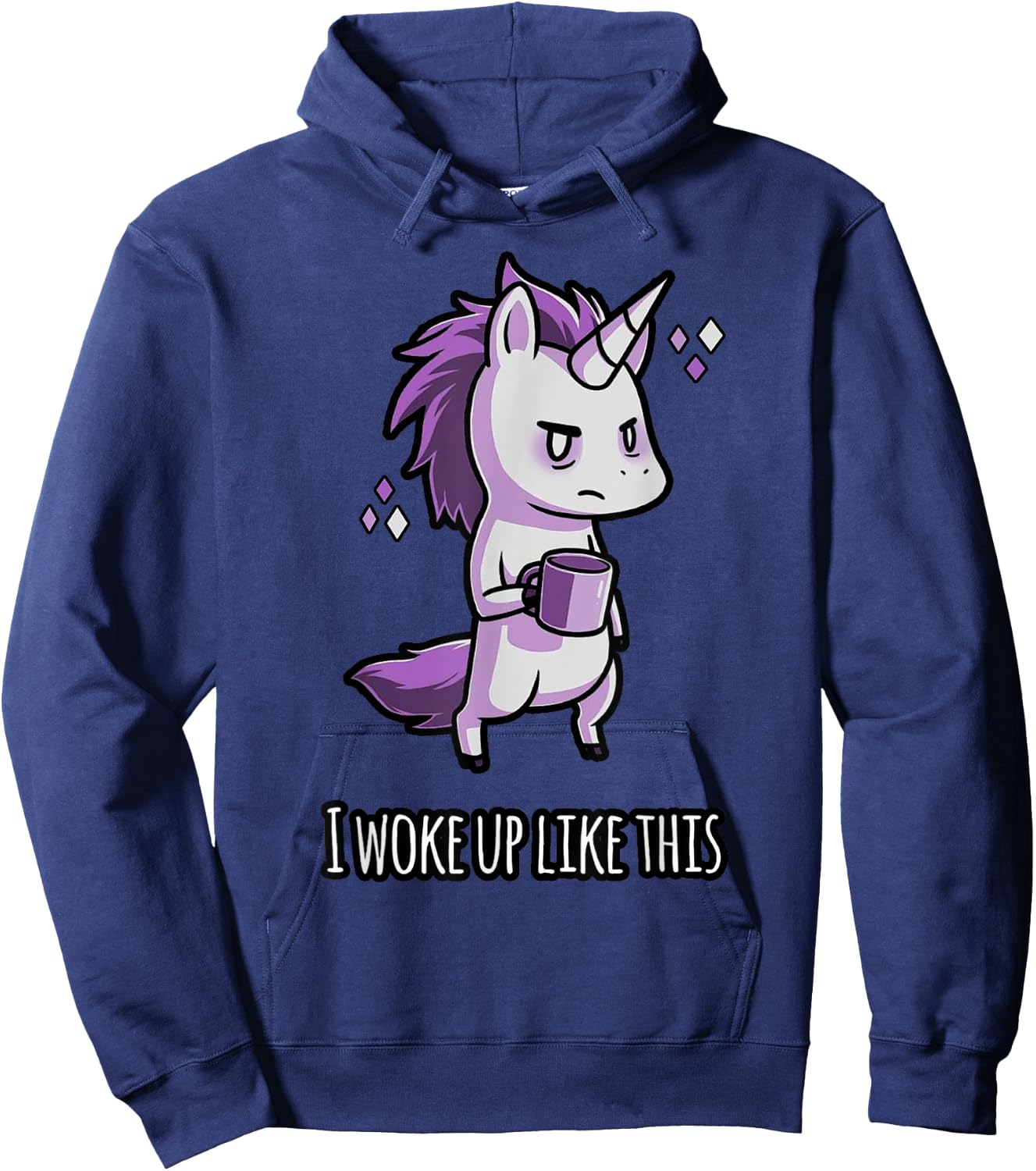 I woke up Like this Unicorn Coffee Hoodie - Hoodie | Navy
