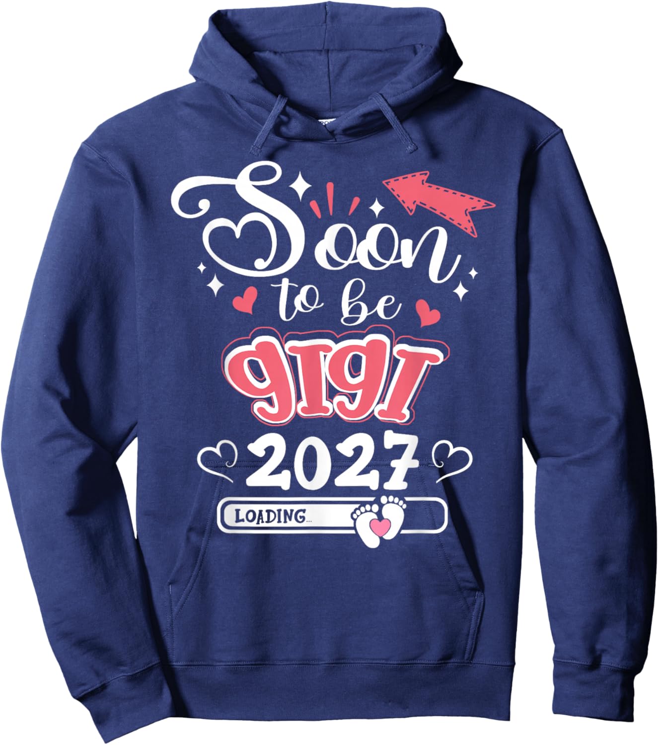 Promoted to Mom est. 2027 Soon to be Gigi Hoodie - Hoodie | Navy