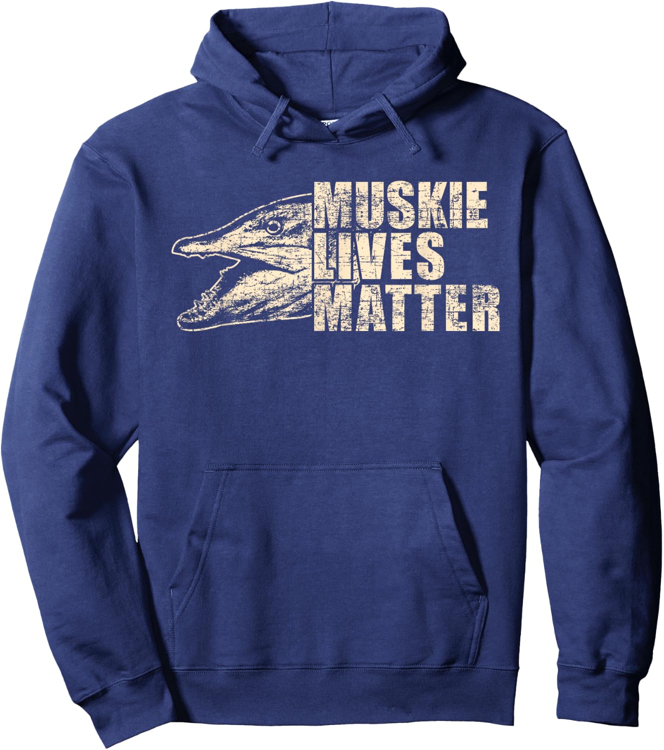MUSKIE LIVES MATTER | Funny Muskie Fish Lovers Gift Shirt Hoodie - Hoodie | Navy
