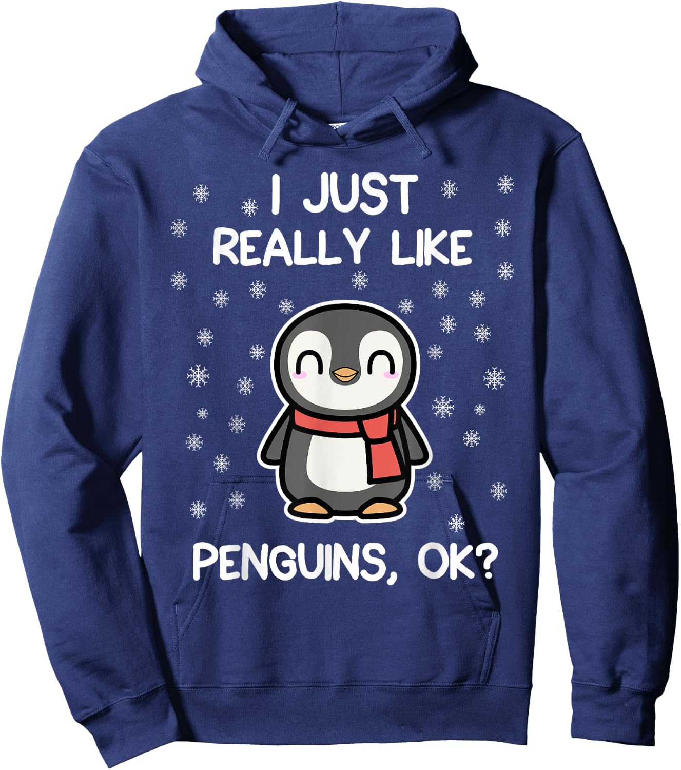 I Just Really Like Penguins, OK? Funny Penguin Lover Gift Hoodie - Hoodie | Navy