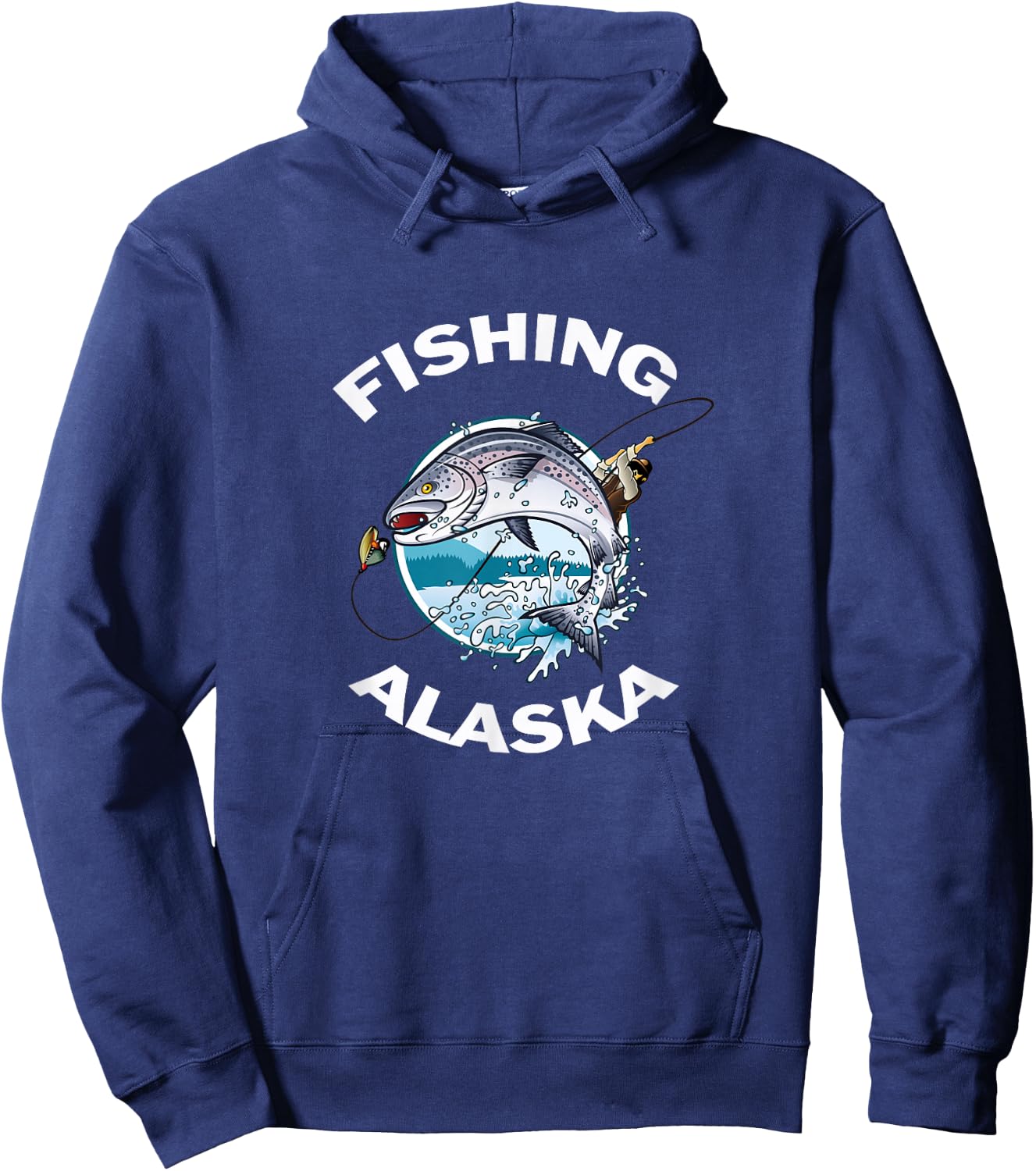 Alaskan Fish Alaska's Wild Salmon Souvenir Fishing Alaska Hoodie - Hoodie | Navy