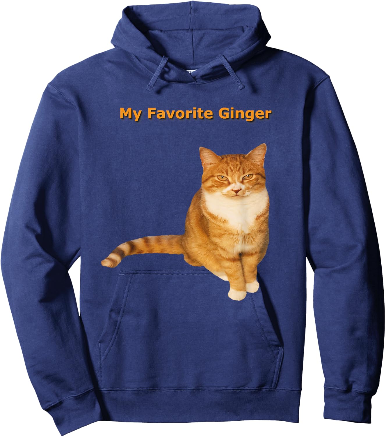 My Favorite Ginger Orange Tabby Kitty Cat Women Girls Kids Hoodie - Hoodie | Navy