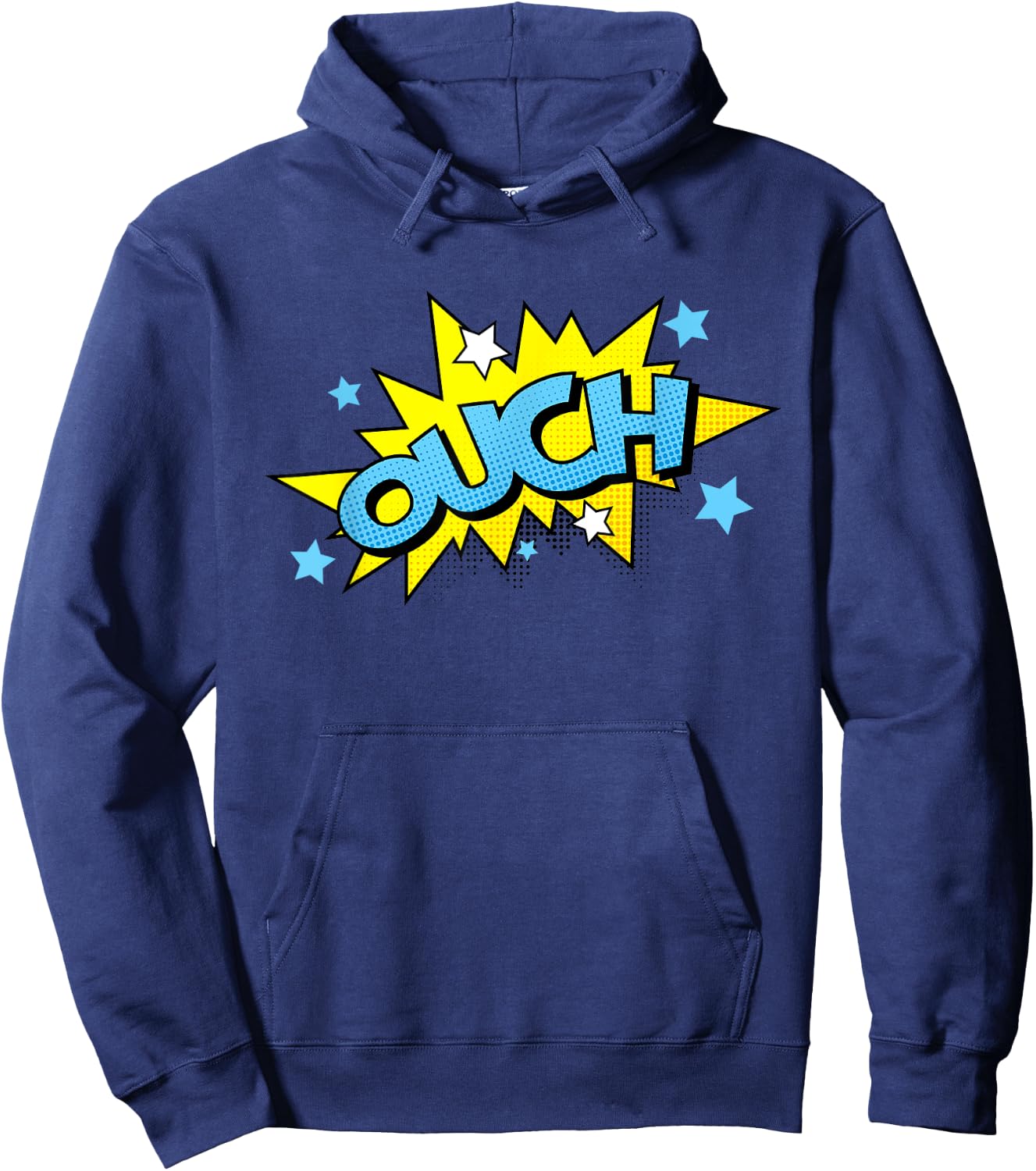 OUCH Comic | Cool Retro Comic Book Gift | Ouch Hoodie - Hoodie | Navy