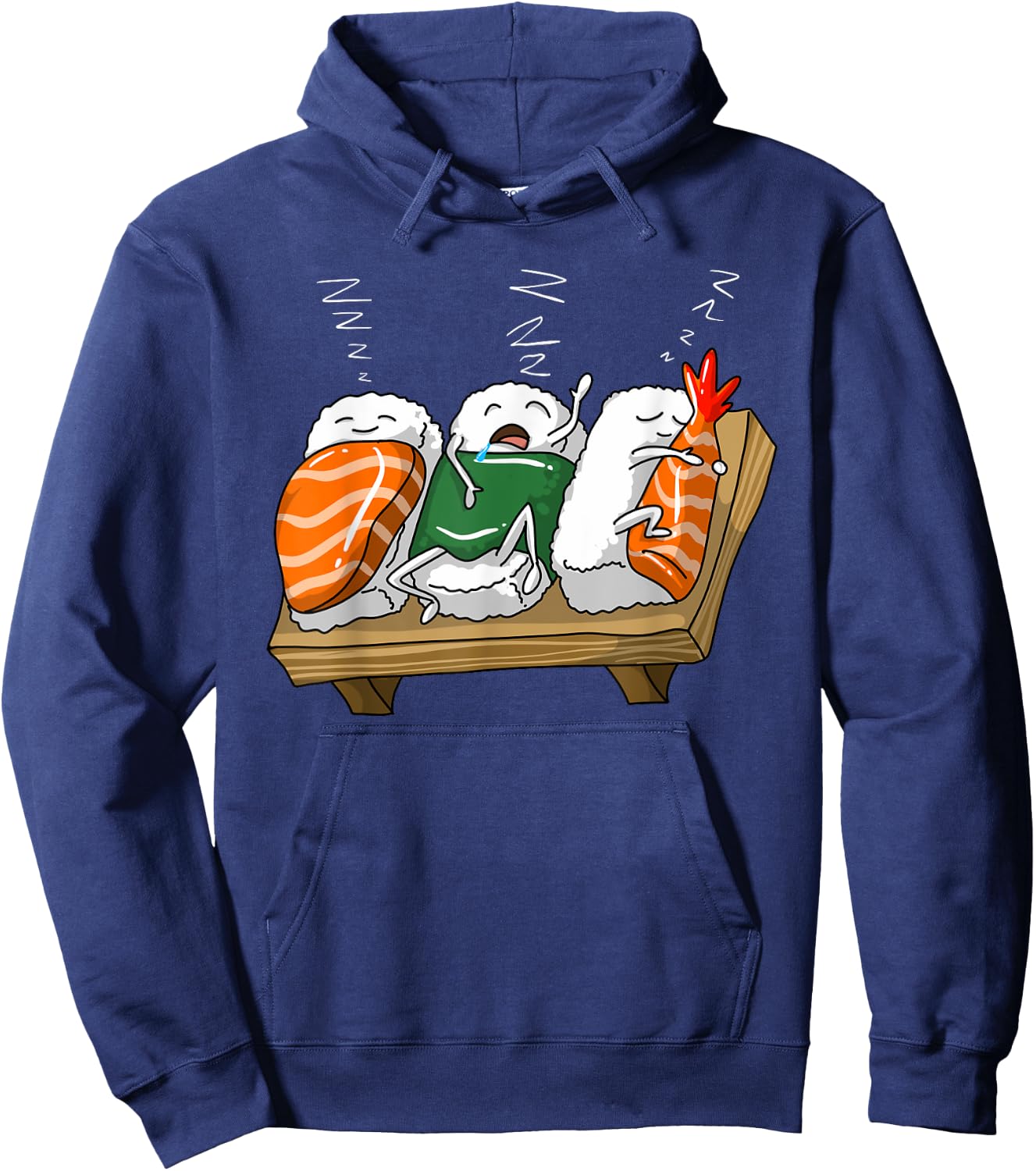 Funny Sleeping Sushi Roll Lover Pajama Party Cool Girl Gift Hoodie - Hoodie | Navy