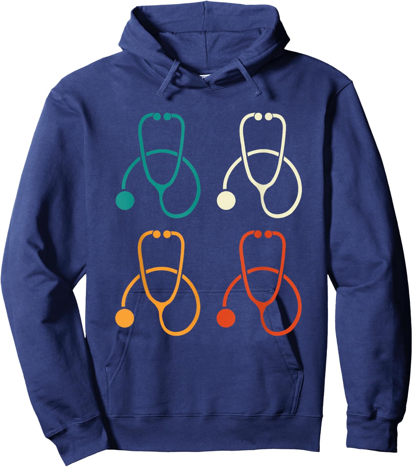 Retro Vintage Stethoscope Cool Medical Doctor Hoodie - Hoodie | Navy