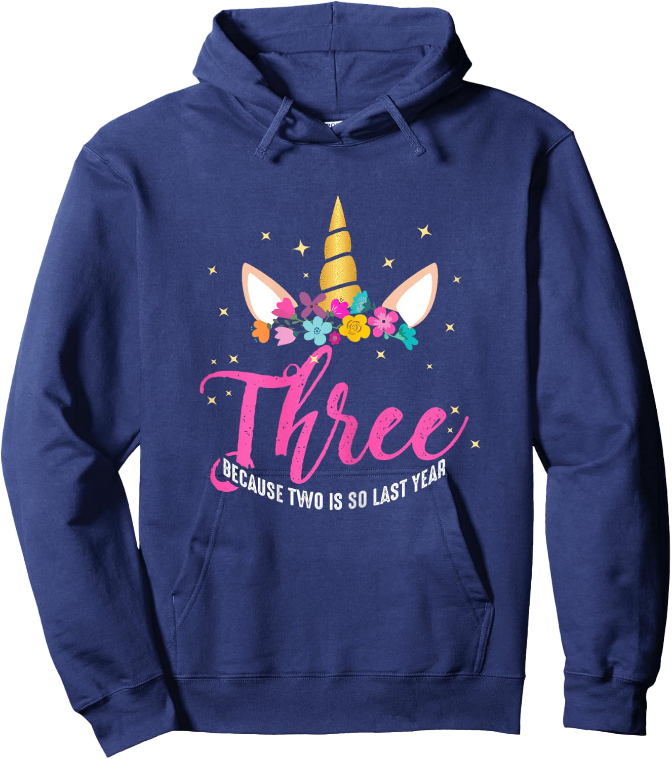 3 Years Old Birthday Girl Gifts Unicorn 3rd Birthday Hoodie - Hoodie | Navy