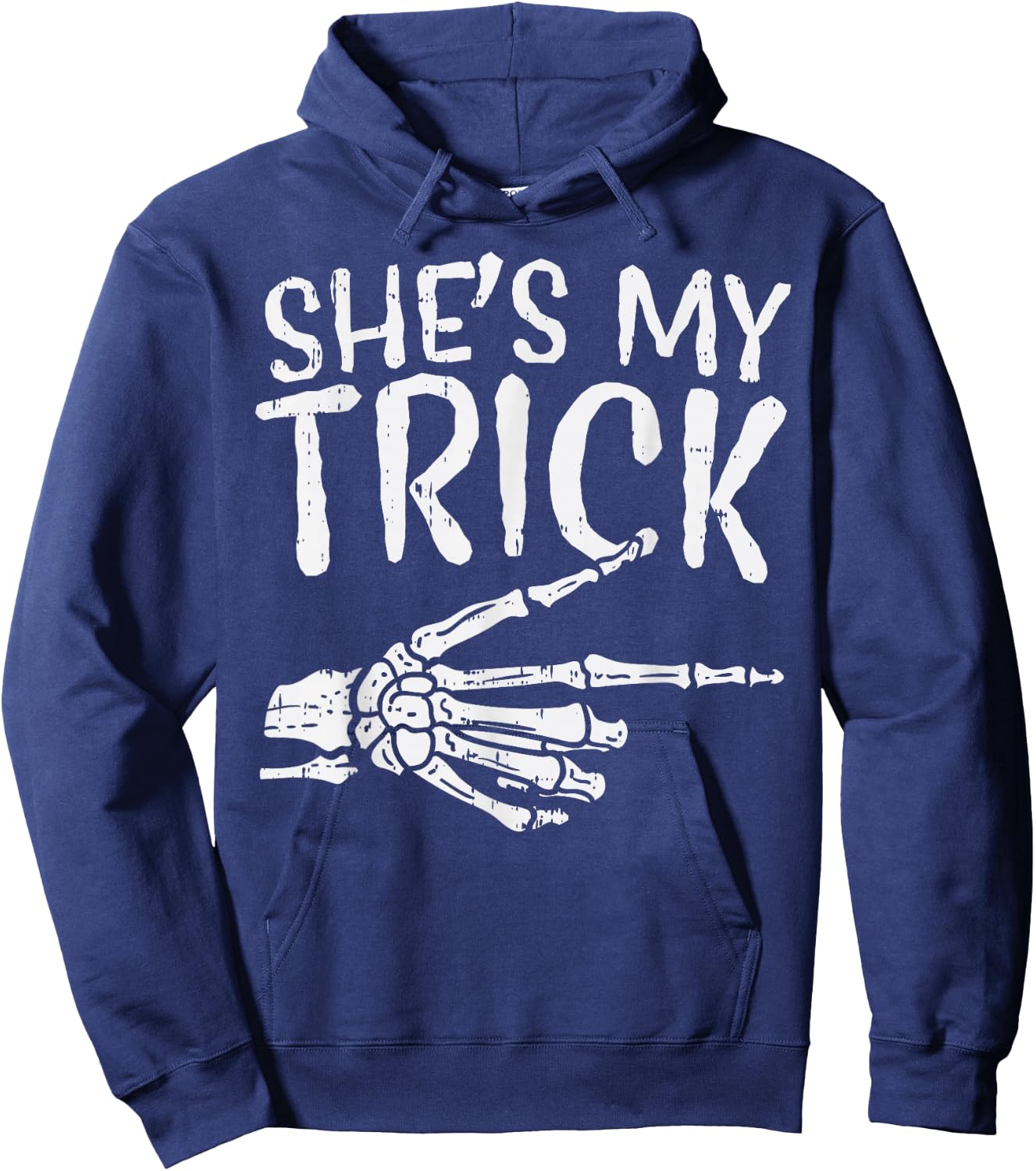 Shes My Trick Matching Couple Halloween Costume Boyfriend Hoodie - Hoodie | Navy