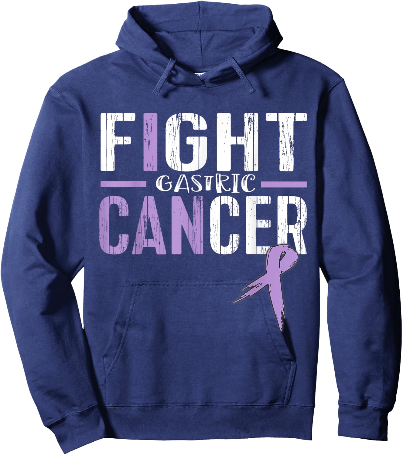 Gastric Cancer Awareness Ribbon Survivor Warrior Hoodie - Hoodie | Navy
