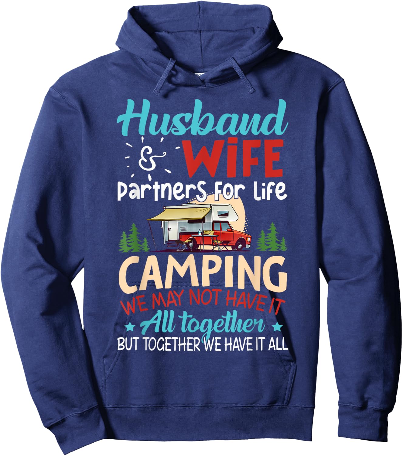 Husband and Wife Camping Partners For Life Camping Hoodie - Hoodie | Navy