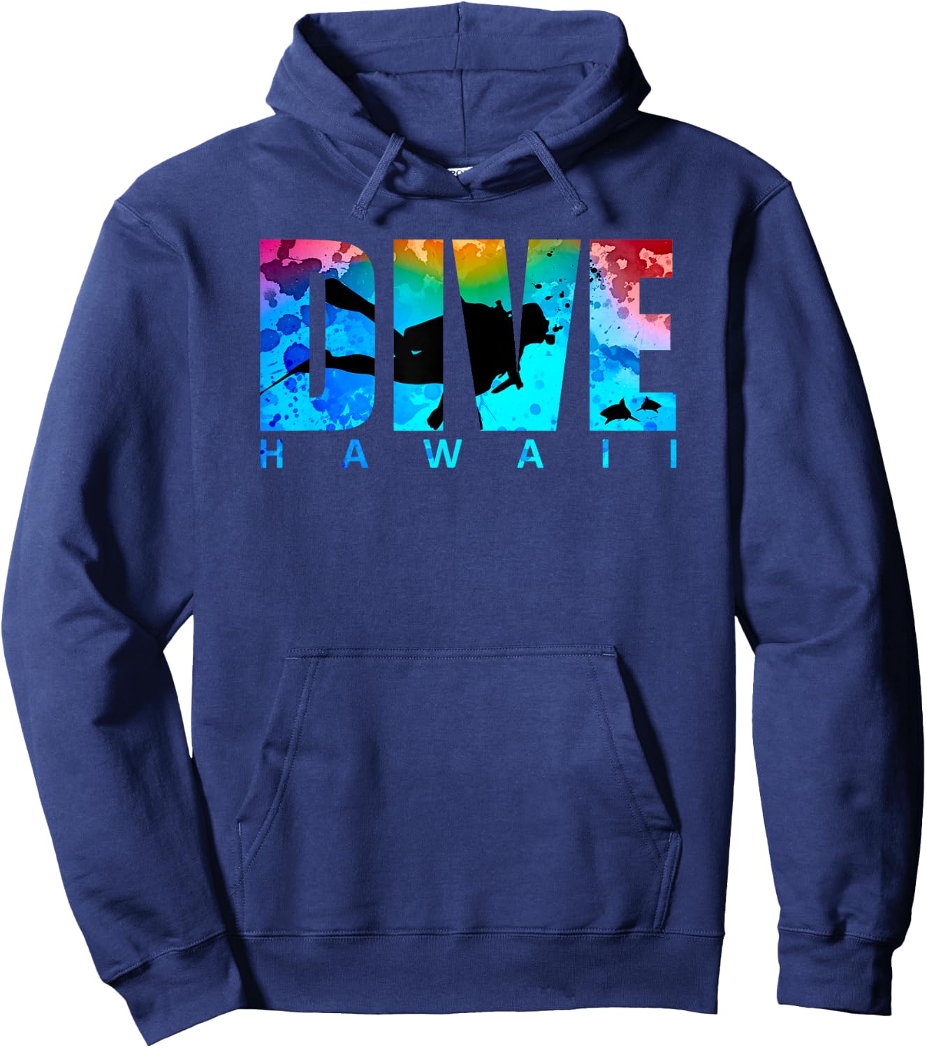 DIVE HAWAII Sharks Sunset Scuba Diving Snorkeling Vacation Hoodie - Hoodie | Navy
