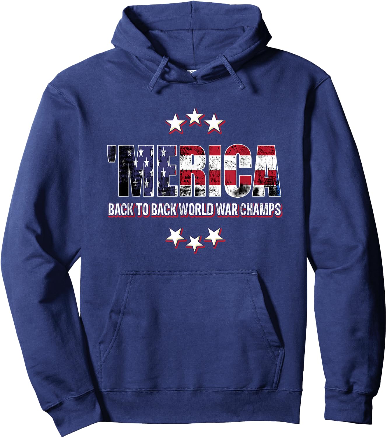 Merica Back to Back World Champs Fourth of July Hoodie - Hoodie | Navy