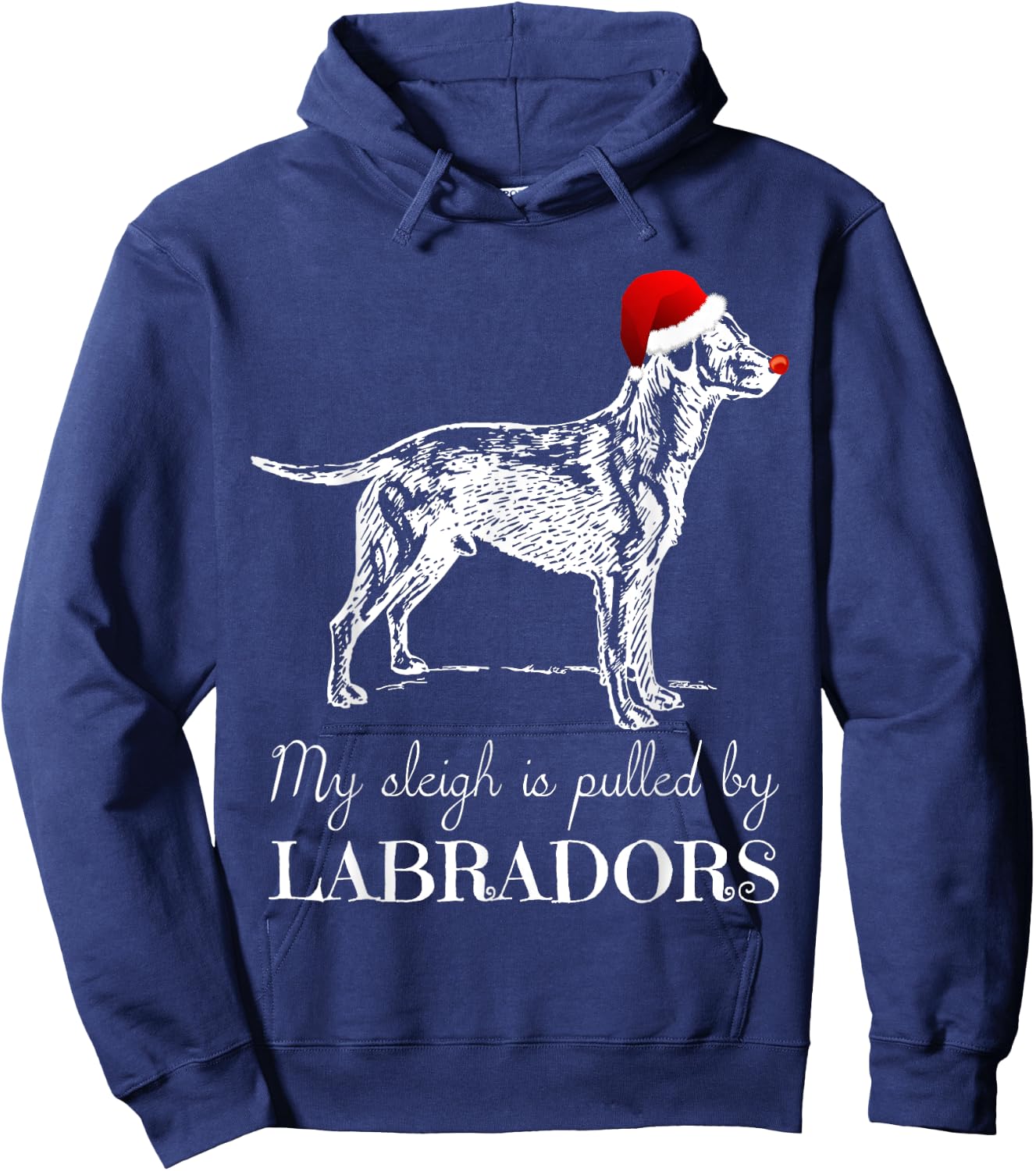 Labrador Retriever Christmas Shirt - Lab Dog X-Mas Men Women Kids Hoodie - Hoodie | Navy