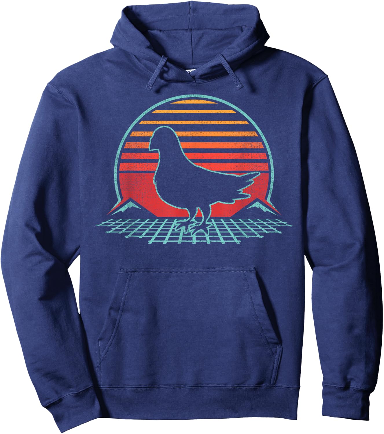 Pigeon Lover Bird Animal Retro Vintage 80s Style Hoodie - Hoodie | Navy