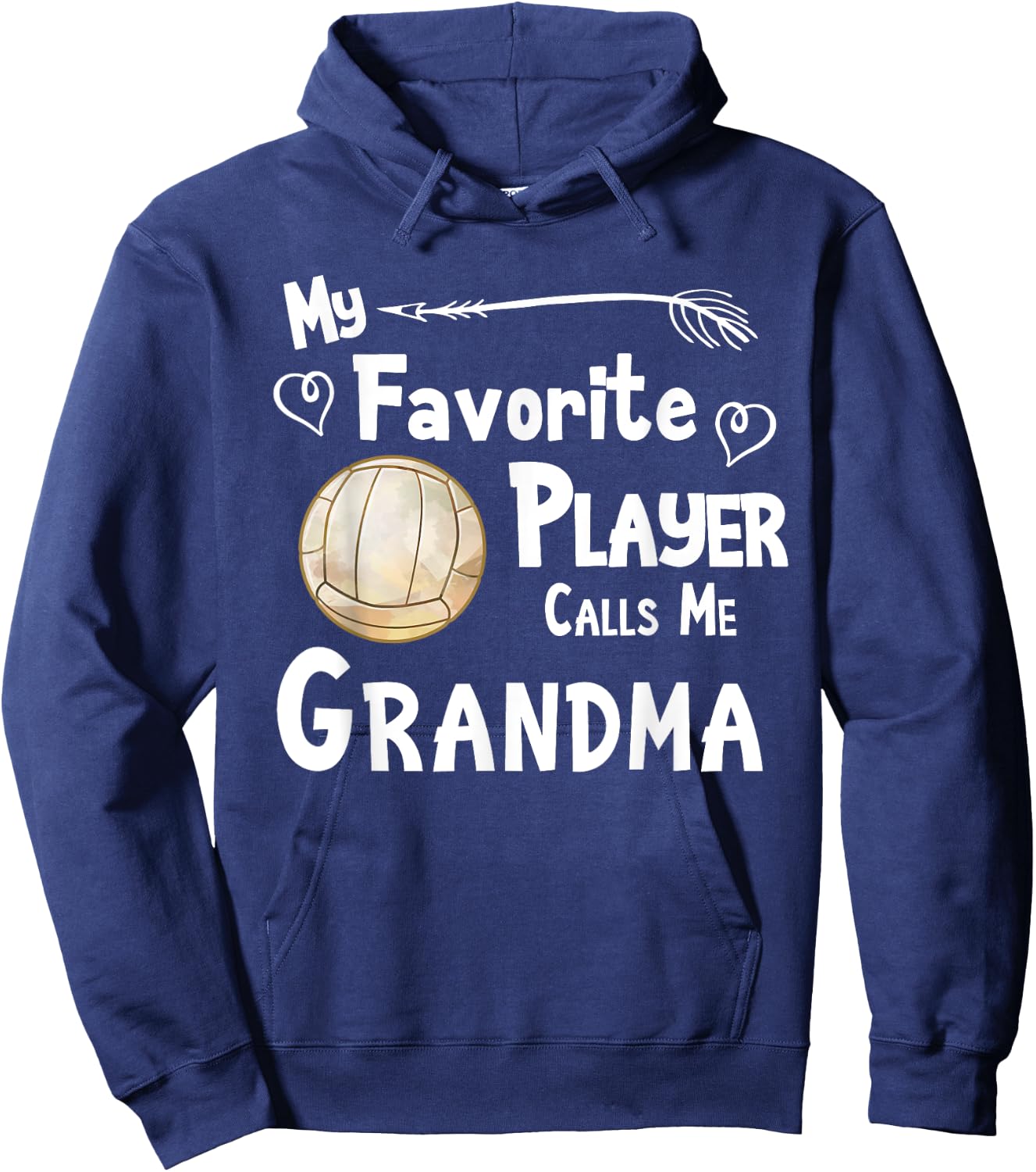 Grandma Volleyball Game Fan Sports Favorite Player Hoodie - Hoodie | Navy