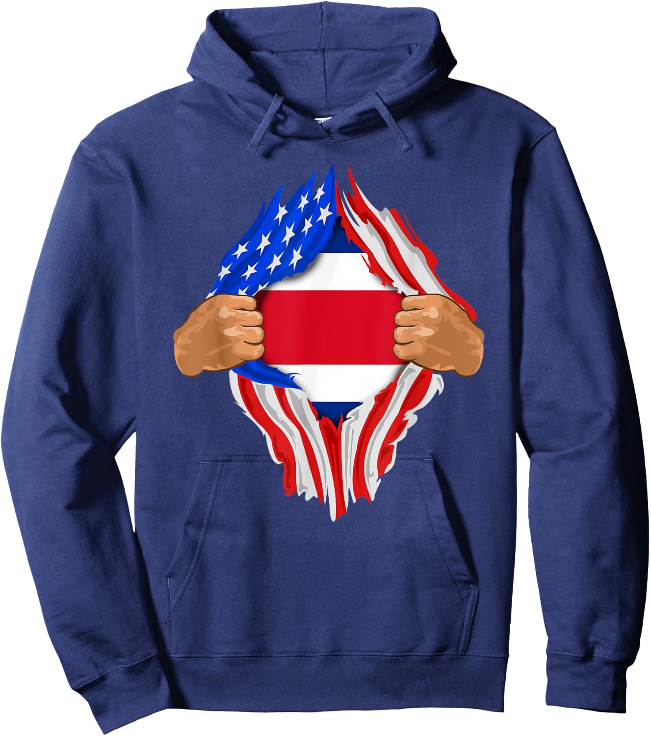 Costa Rican Blood Inside Me | Costa Rica Flag Gift Hoodie - Hoodie | Navy