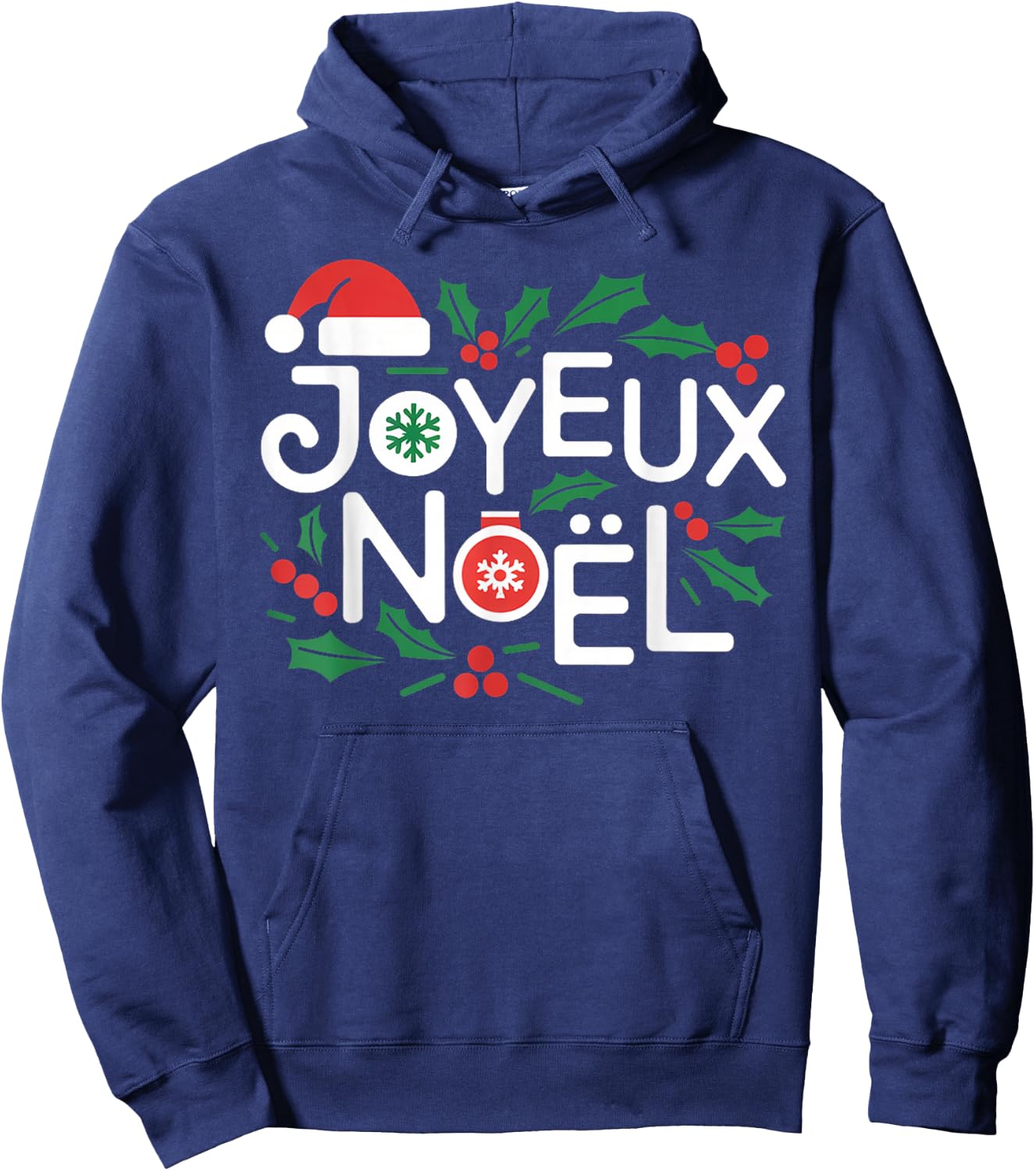 Cute Joyeux Noel Merry Christmas Xmas Holiday French France Hoodie - Hoodie | Navy