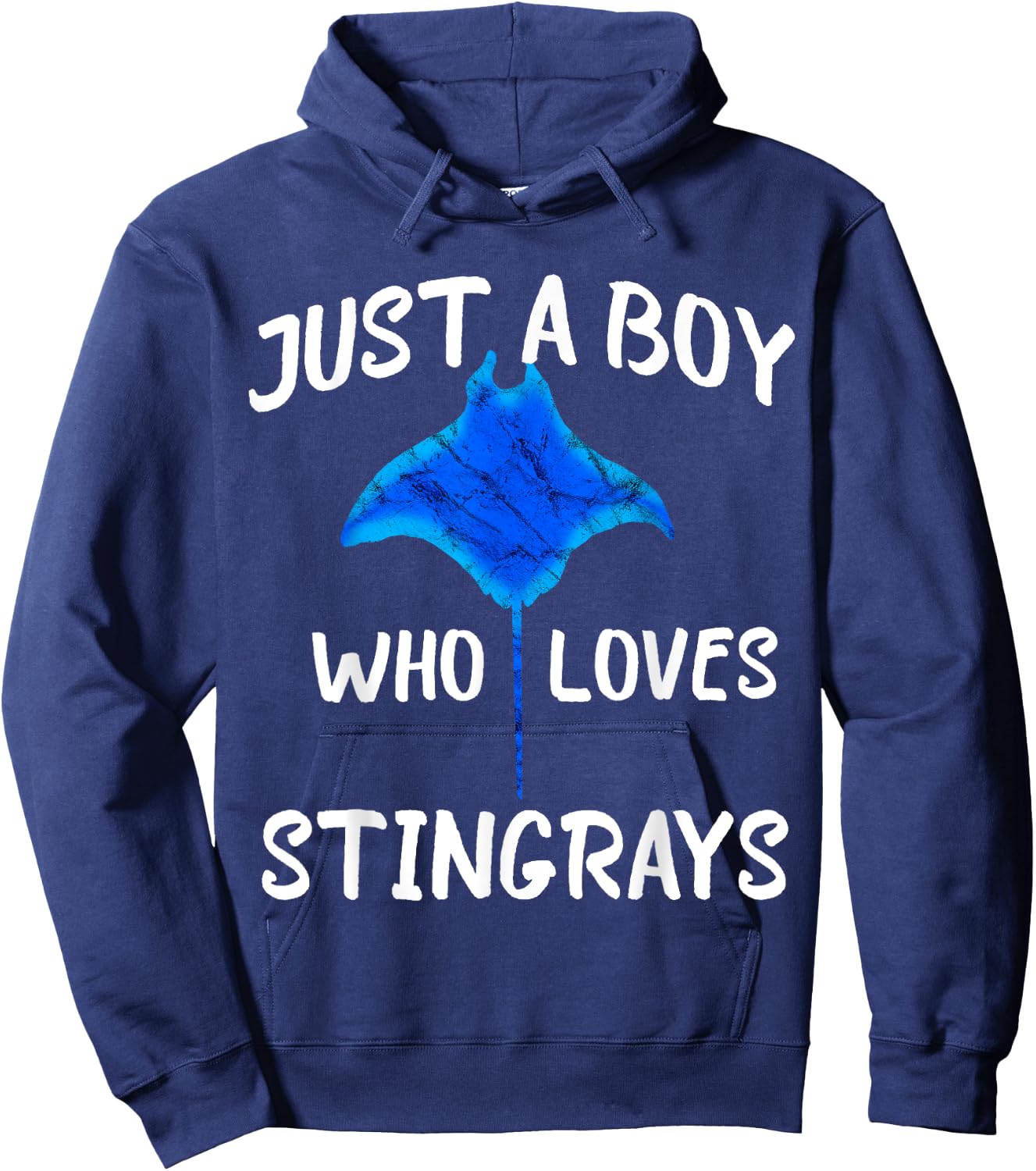 Just A Boy Who Loves Stingrays Manta Ray Water Animal Hoodie - Hoodie | Navy