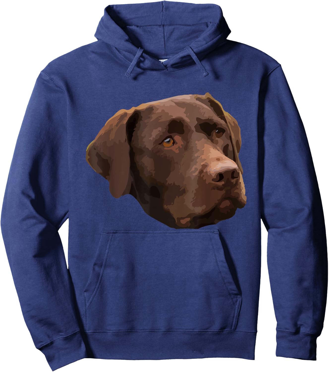 Funny Chocolate Lab | Labrador Retriever Dog Head Women Girls Kids Hoodie - Hoodie | Navy